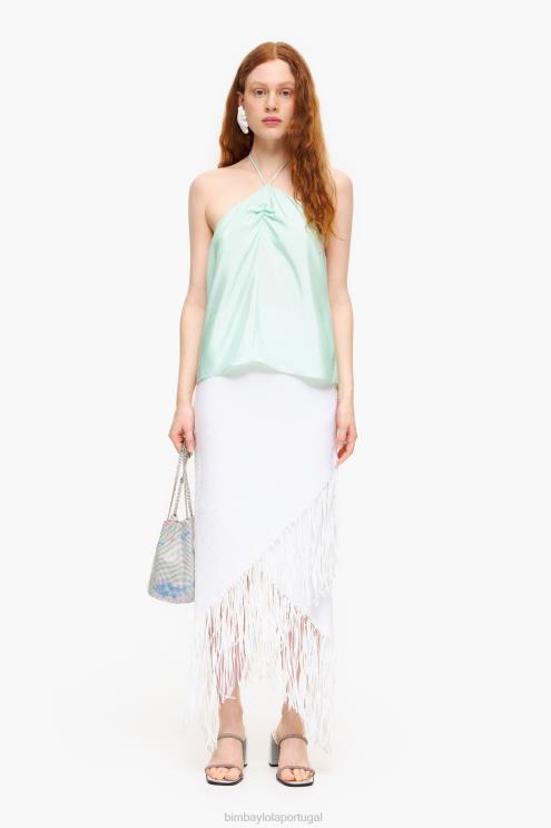 menta verde roupas 64X4N331 top franzido Bimba Y Lola