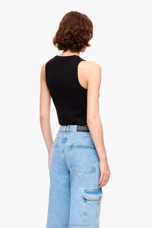 preto roupas 64X4N272 topo de logotipo de melancia Bimba Y Lola