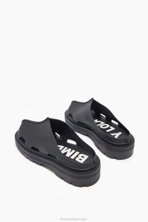 preto footwewar 64X4N598 tamanco efeito borracha Bimba Y Lola