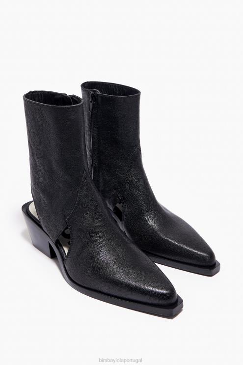 preto footwewar 64X4N600 bota cano curto em couro Bimba Y Lola