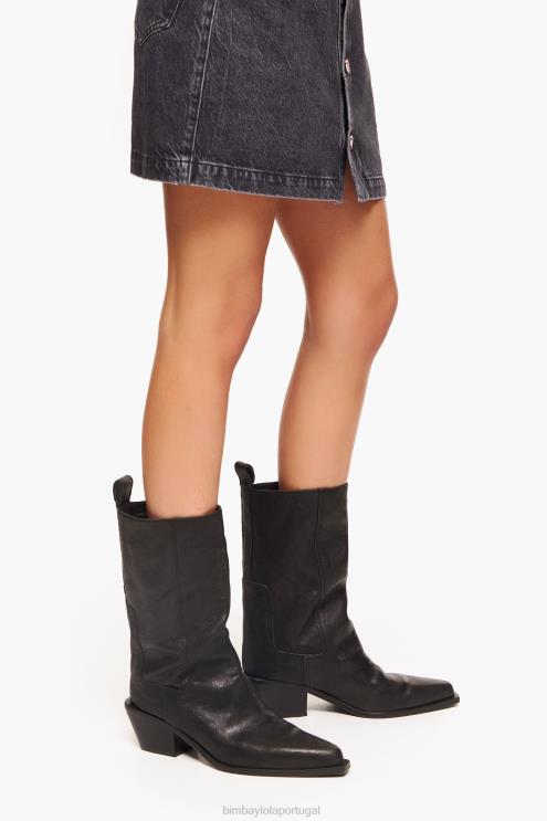 preto footwewar 64X4N601 bota cowboy couro Bimba Y Lola
