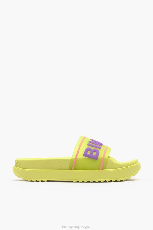 amarelo footwewar 64X4N589 flip-flop de plataforma de logotipo Bimba Y Lola
