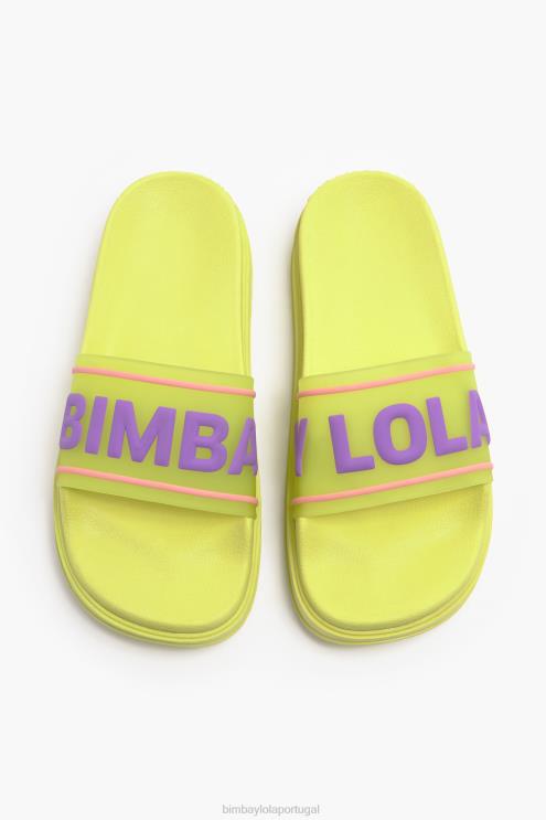 amarelo footwewar 64X4N589 flip-flop de plataforma de logotipo Bimba Y Lola
