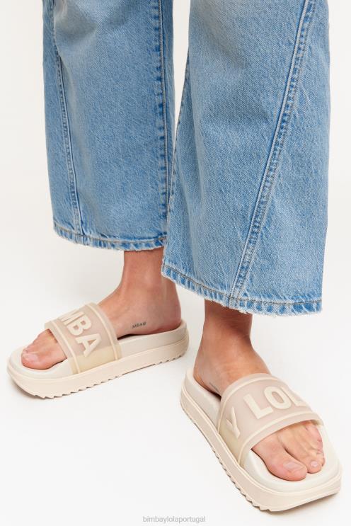 branco footwewar 64X4N587 flip-flop de plataforma de logotipo Bimba Y Lola