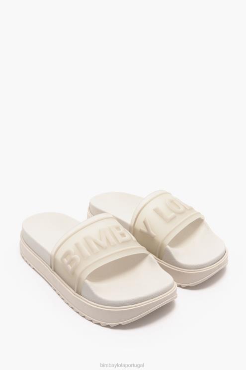 branco footwewar 64X4N587 flip-flop de plataforma de logotipo Bimba Y Lola