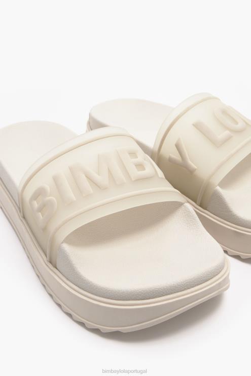 branco footwewar 64X4N587 flip-flop de plataforma de logotipo Bimba Y Lola