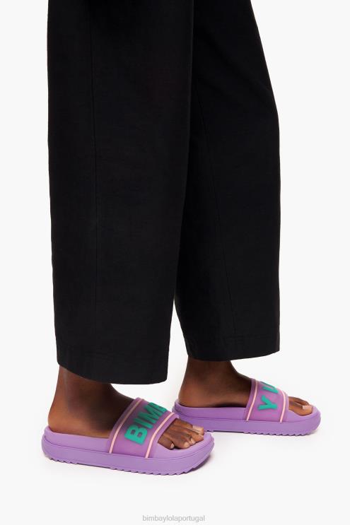 lilás footwewar 64X4N588 flip-flop de plataforma de logotipo Bimba Y Lola