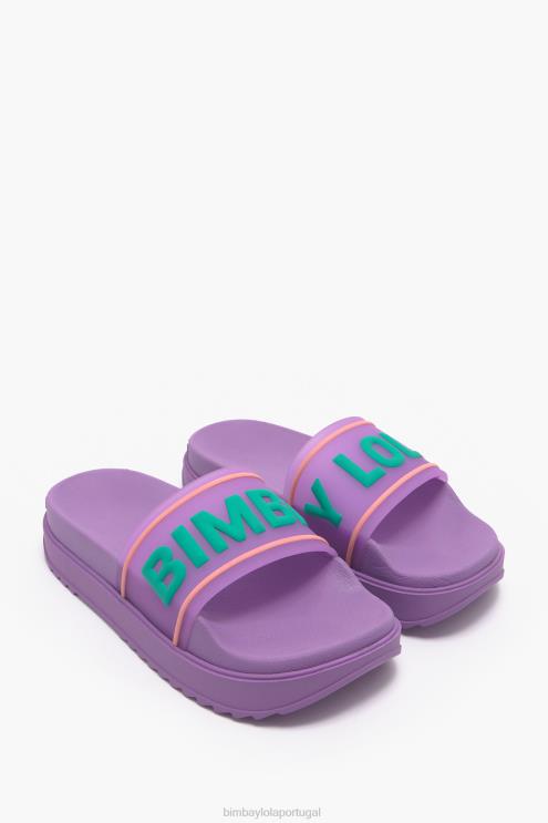 lilás footwewar 64X4N588 flip-flop de plataforma de logotipo Bimba Y Lola