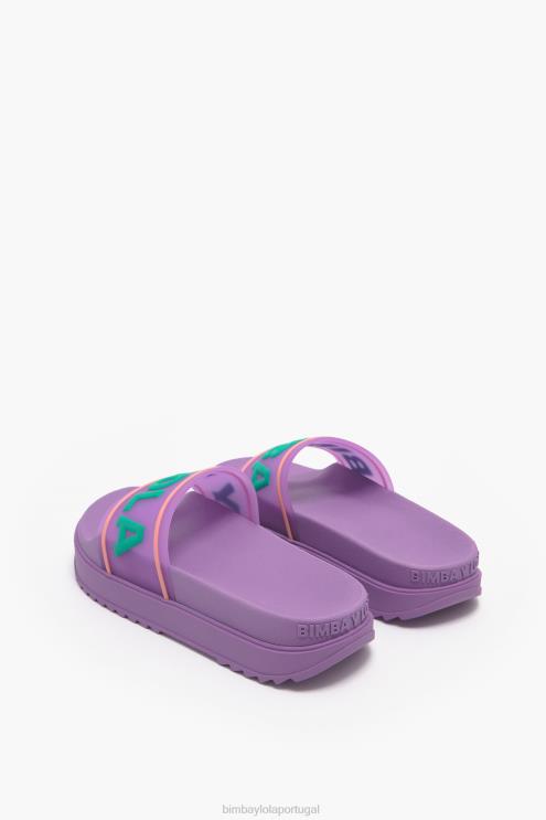 lilás footwewar 64X4N588 flip-flop de plataforma de logotipo Bimba Y Lola