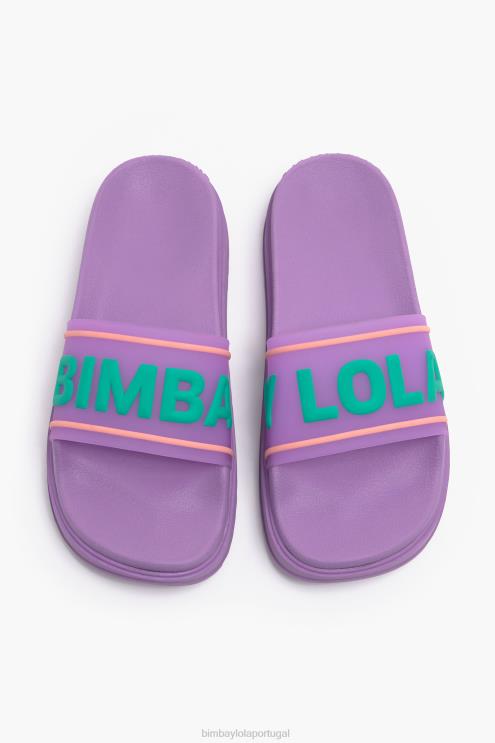 lilás footwewar 64X4N588 flip-flop de plataforma de logotipo Bimba Y Lola