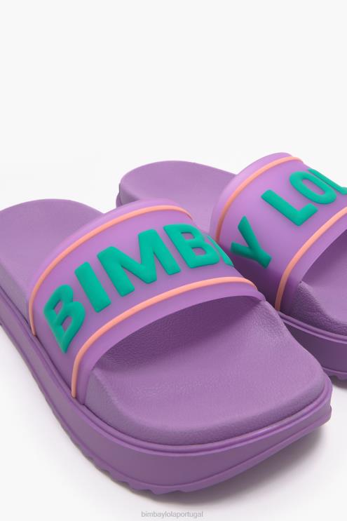lilás footwewar 64X4N588 flip-flop de plataforma de logotipo Bimba Y Lola