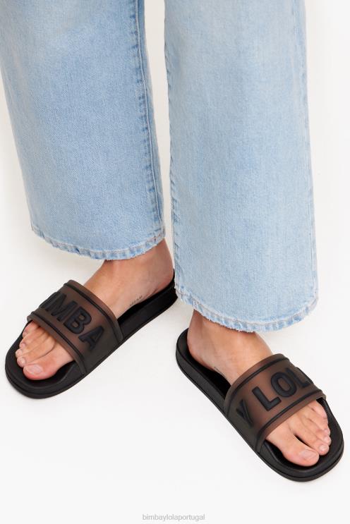 preto footwewar 64X4N590 flip-flop deslizante de logotipo Bimba Y Lola