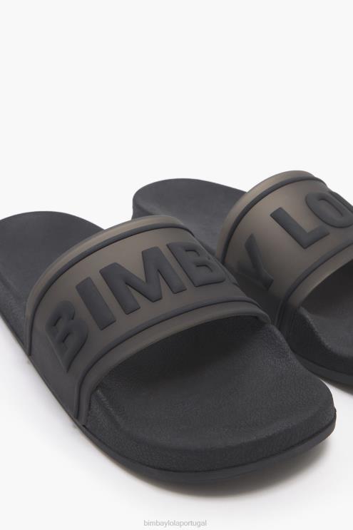 preto footwewar 64X4N590 flip-flop deslizante de logotipo Bimba Y Lola
