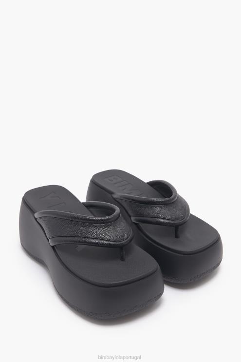 preto footwewar 64X4N568 sandália plataforma couro Bimba Y Lola