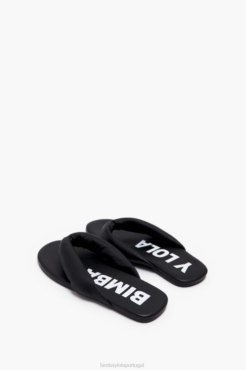 preto footwewar 64X4N570 sandália plana tubular Bimba Y Lola