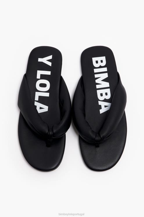 preto footwewar 64X4N570 sandália plana tubular Bimba Y Lola