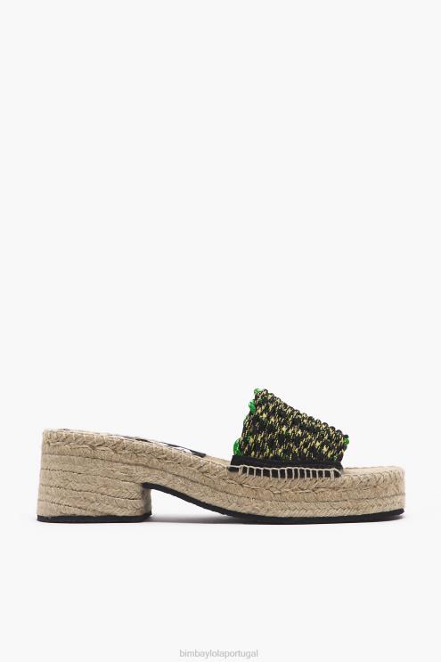 verde footwewar 64X4N583 macram & cunha de juta eacute Bimba Y Lola