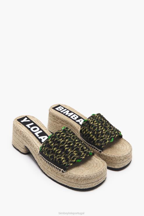verde footwewar 64X4N583 macram & cunha de juta eacute Bimba Y Lola