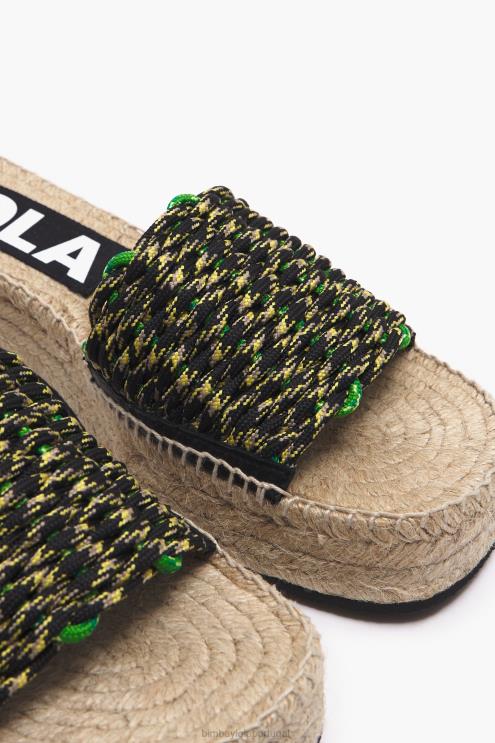 verde footwewar 64X4N583 macram & cunha de juta eacute Bimba Y Lola