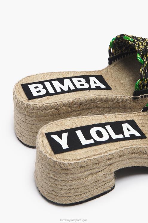 verde footwewar 64X4N583 macram & cunha de juta eacute Bimba Y Lola