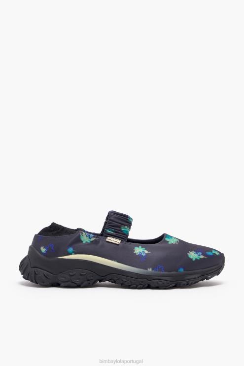 cinza footwewar 64X4N550 flores em spray estampadas pulpo runner bailarina Bimba Y Lola