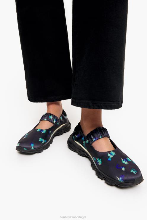 cinza footwewar 64X4N550 flores em spray estampadas pulpo runner bailarina Bimba Y Lola