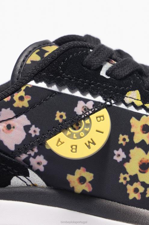preto footwewar 64X4N544 tênis pulpo runner de flores acrílicas Bimba Y Lola